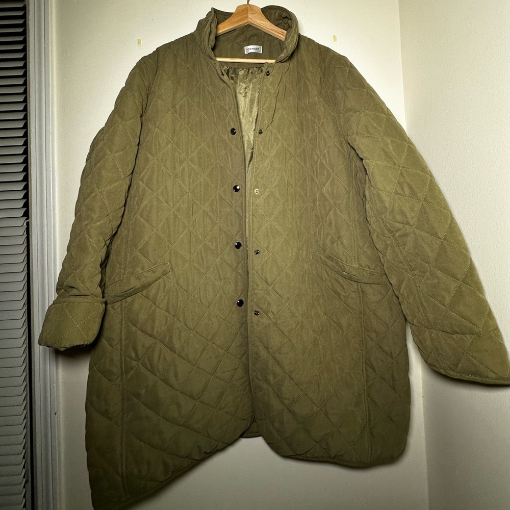 Plus size Olive green quilted jacket